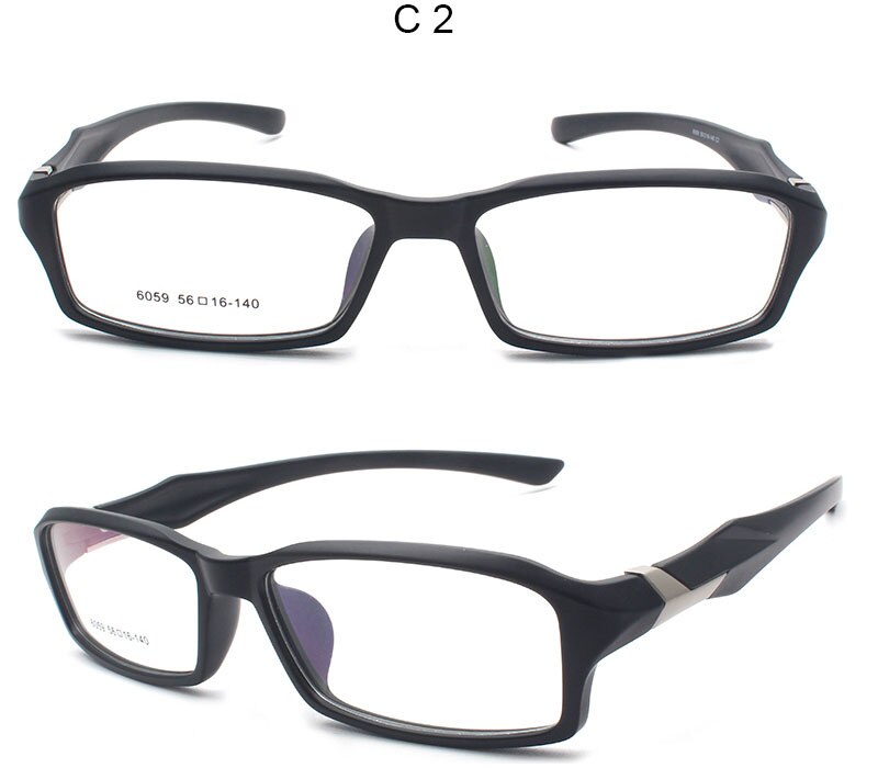 Unisex Sports Full Plastic Titanium Frame Eyeglasses 6059 Sport Eyewear Bclear C 2  