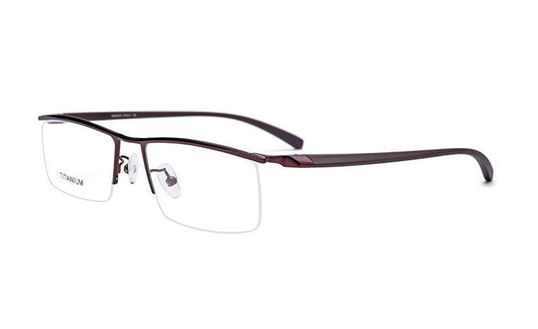 Unisex Eyeglasses Titanium Tr90 Half Spectacle Frame 8332 Frame Brightzone Coffee  