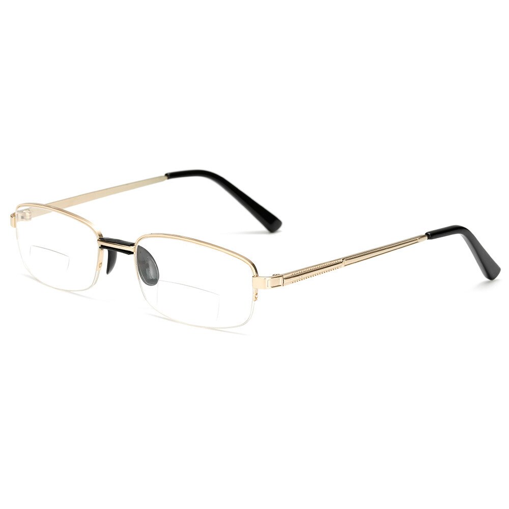 Unisex Mirror Metal Alloy Full Frame Reading Glasses Reading Glasses Brightzone 150 degree Gold 