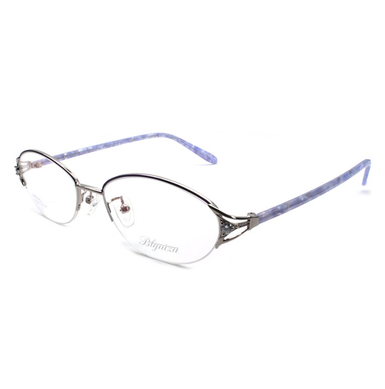 Reven Jate Women's Semi Rim Oval Alloy Eyeglasses 2534 Frames Reven Jate PURPLE  