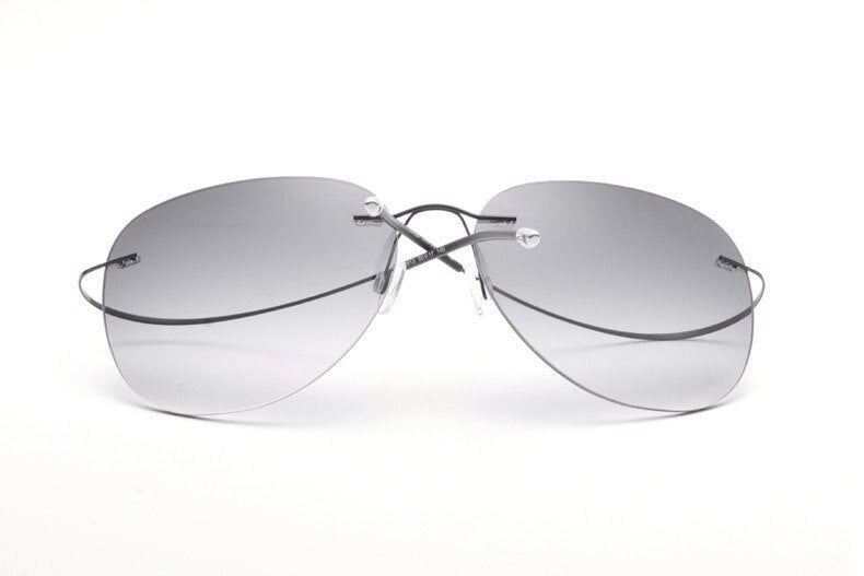 Men's Sunglasses Titanium Rimless Polarized Ultra-light Ti Sunglasses Brightzone   