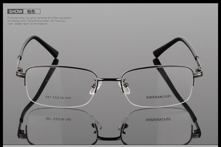 Men's Half Rim Eyeglasses Alloy Frame S887 Semi Rim Bclear   