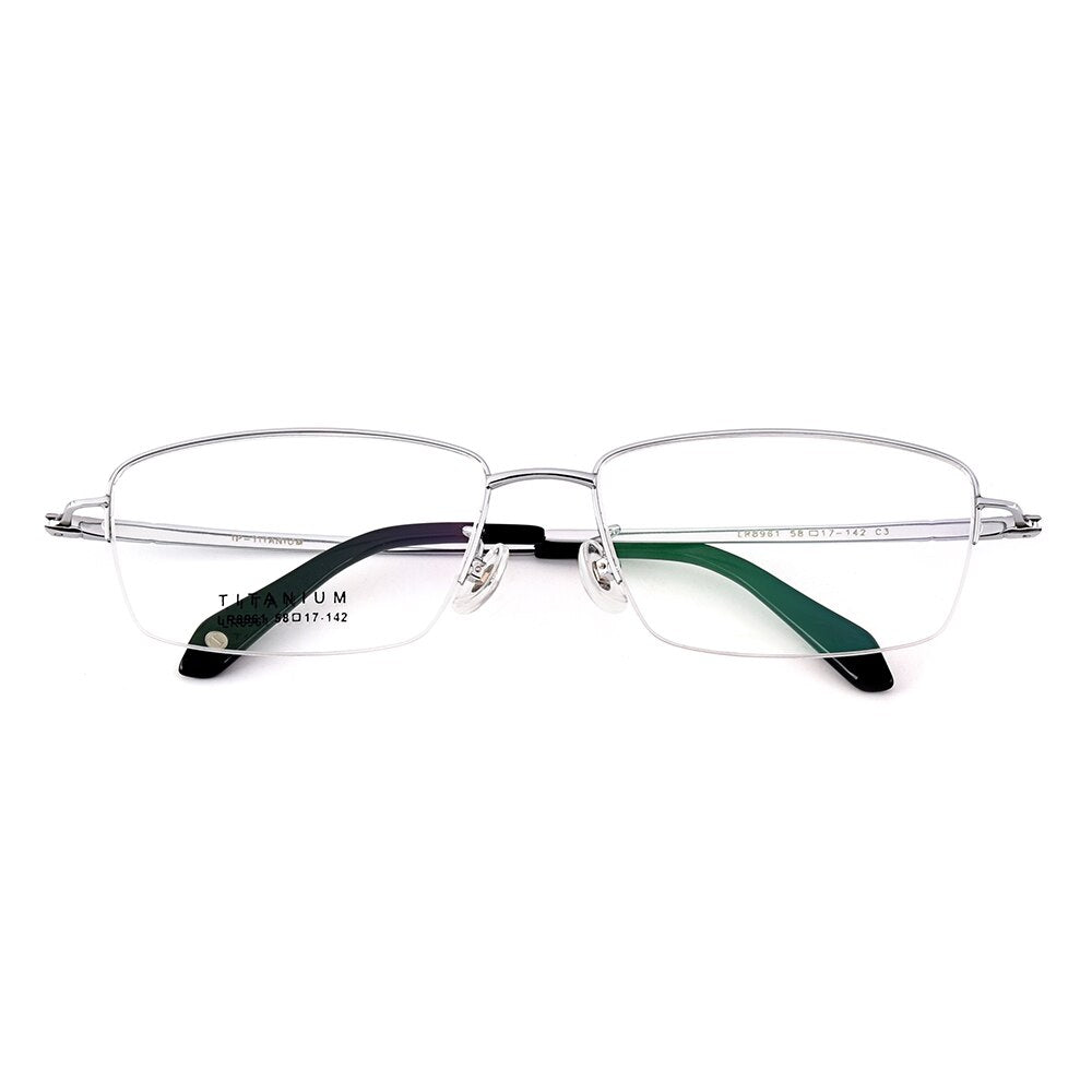 Men's Eyeglasses Ultralight 100% Pure Titanium Half Rim Lr8961 Semi Rim Gmei Optical   