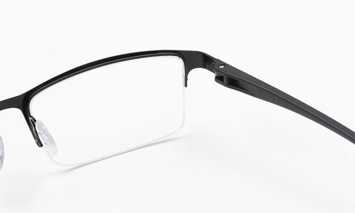 Men's Semi Rim Square Eyeglasses Titanium Alloy  9029 Frame Bclear   