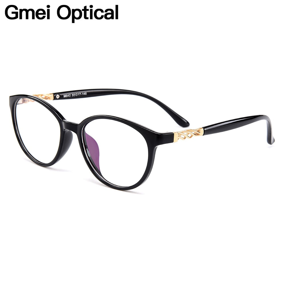 Gmei Women's Eyeglasses Oval Ultralight Tr90 Plastic Full Rim M042 Full Rim Gmei Optical   