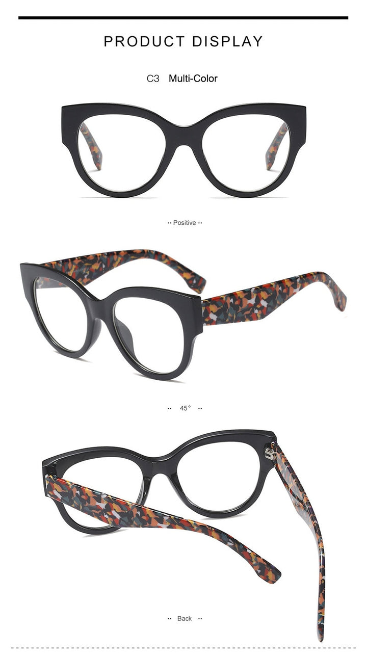 Hotony Women's Full Rim Cat Eye Acetate Frame Eyeglasses 92161 Full Rim Hotony   