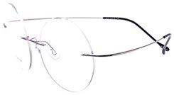 Chashma Ottica Unisex Rimless Round Titanium Eyeglasses 9613 Rimless Chashma Ottica Silver  