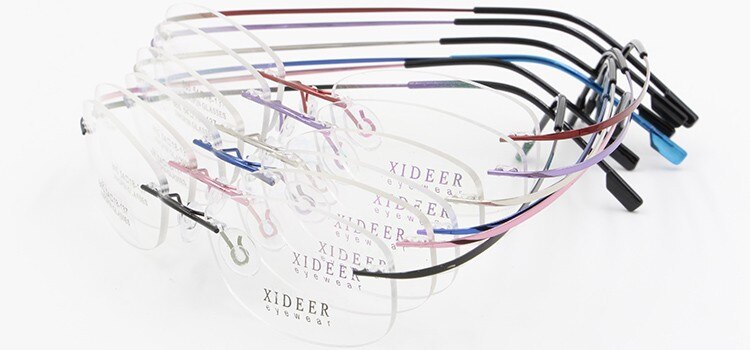 Women's Eyeglasses Memory Titanium Alloy Frame Rimless 865 Rimless Bclear   