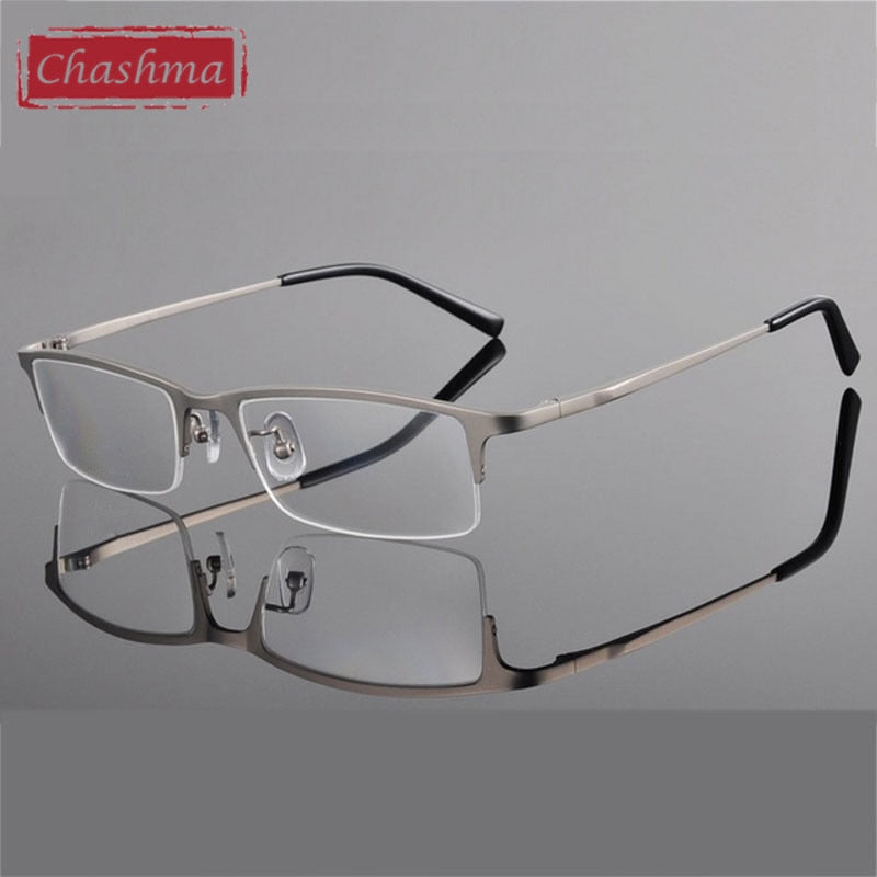Chashma Ottica Men's Semi Rim Rectangle Square Titanium Eyeglasses T8906s Semi Rim Chashma Ottica   