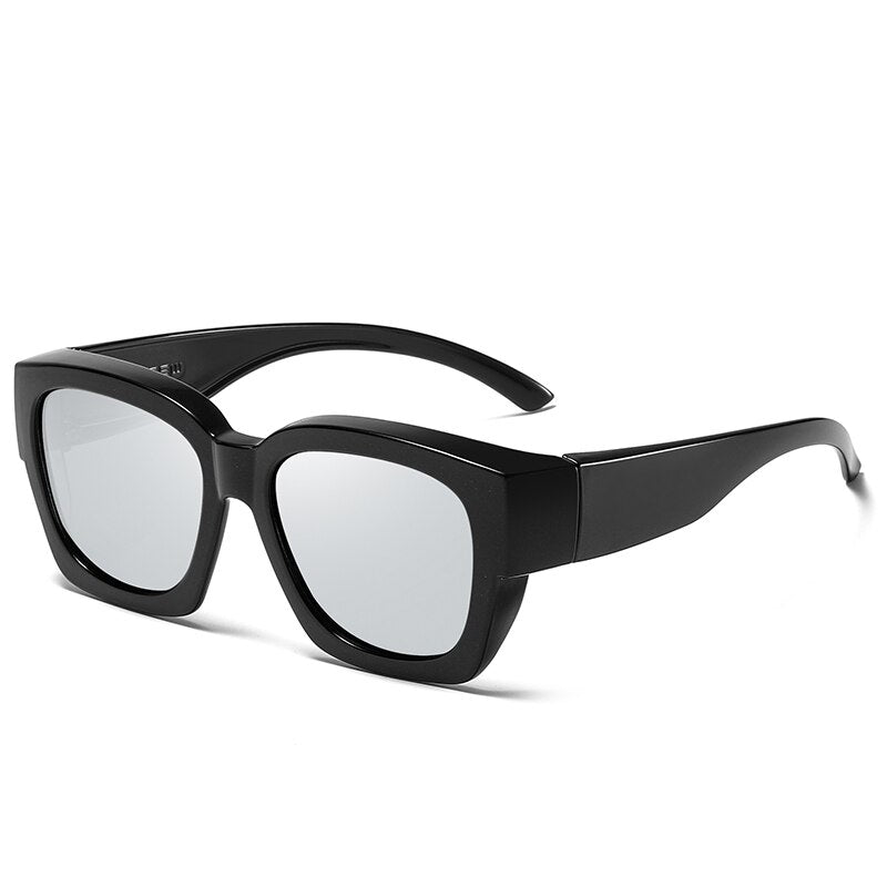 Aidien Unisex Fit Over Cover Overlay Polarized Lens Sunglasses S2020 Sunglasses Aidien Silver black 