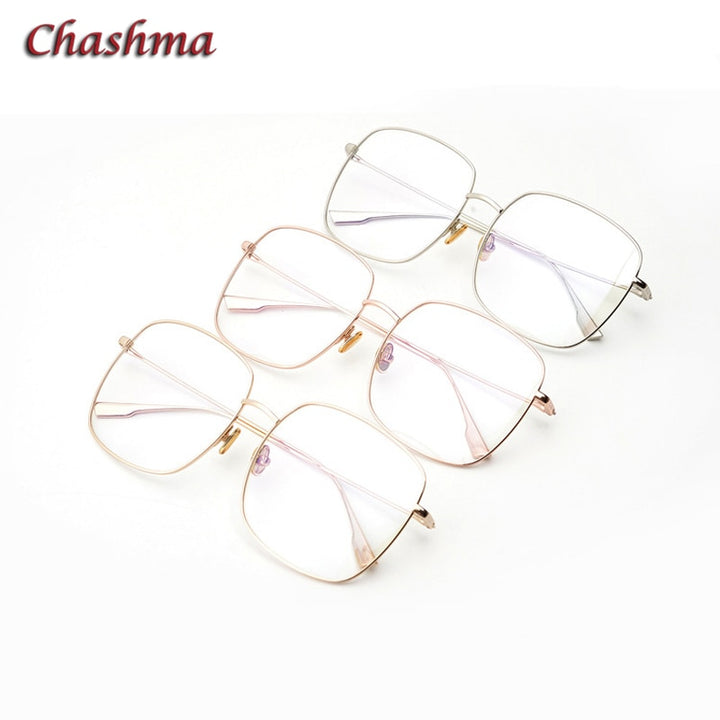 Chashma Ochki Women's Full Rim Round Square Titanium Eyeglasses 18 Full Rim Chashma Ochki   