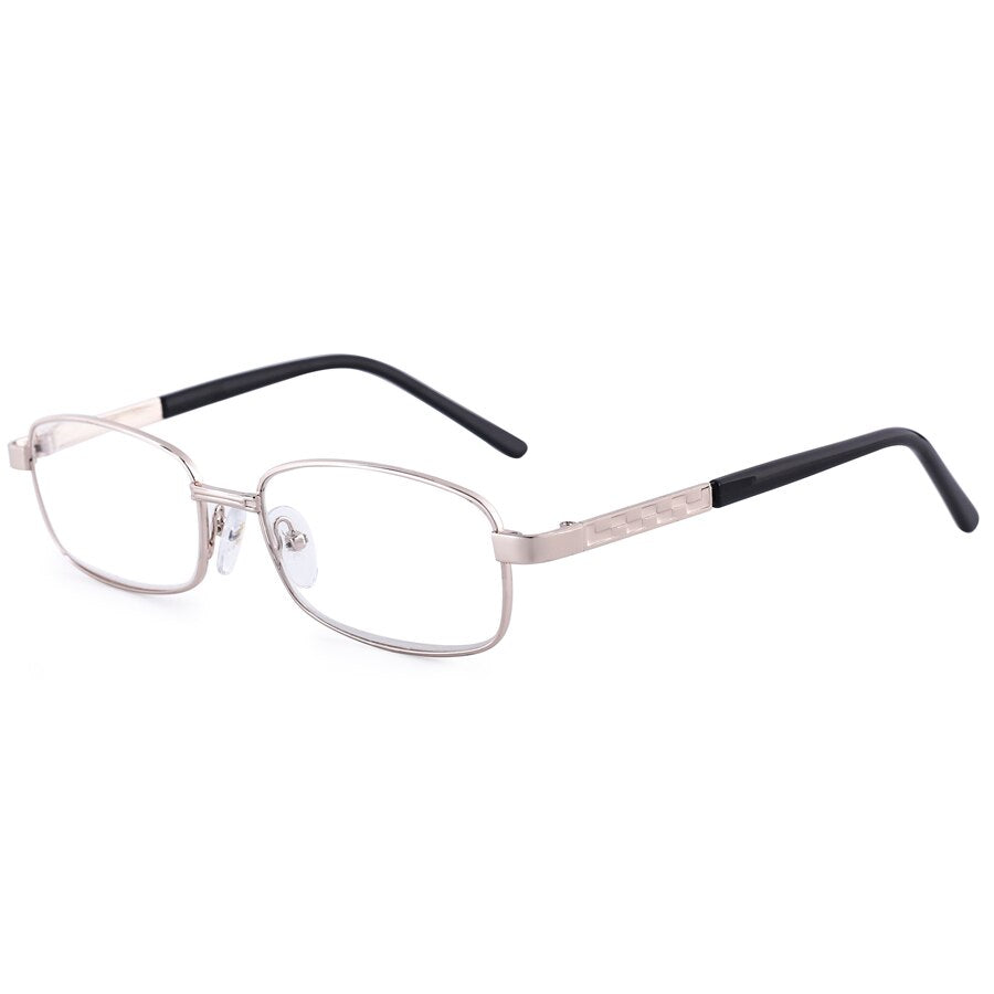 Unisex Reading Glasses Square Alloy Frame Crystal Lenses Reading Glasses Brightzone +100 black 