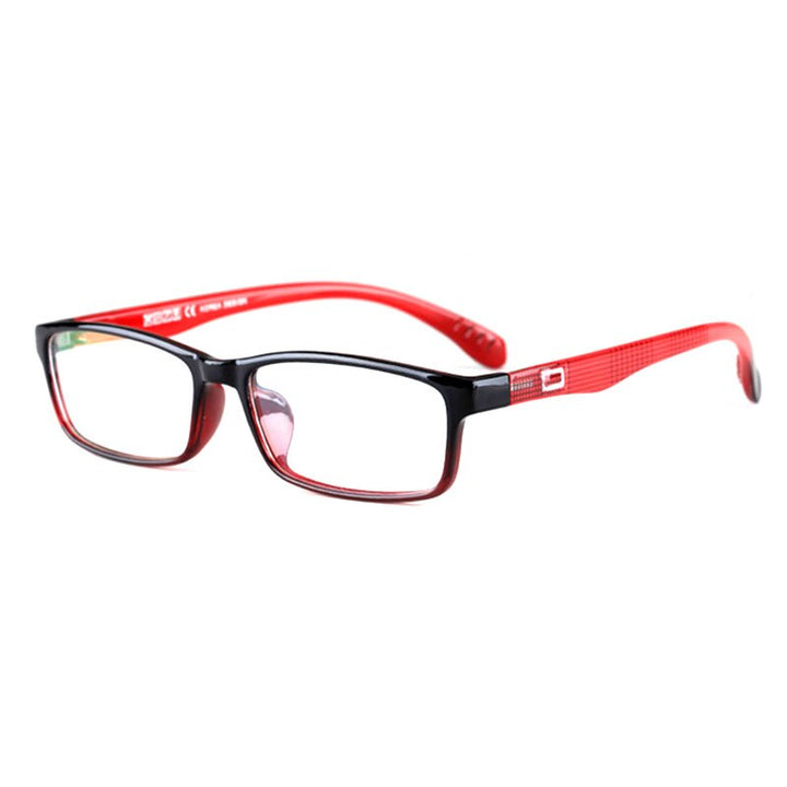 Hotochki Unisex Full Rim Square TR-90 Resin Frame Eyeglasses 2300 Full Rim Hotochki Red  