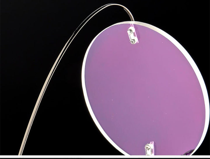 Aissuarvey Unisex Round Rimless Titanium Alloy Frame Eyeglasses Rimless Aissuarvey Eyeglasses   
