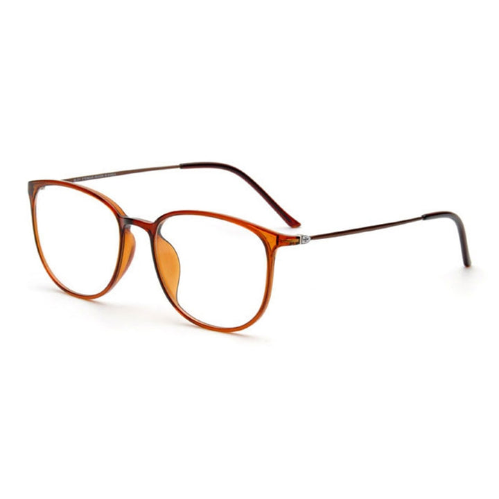Hotochki Women's Slim Full Rim Plastic Metal Frame Eyeglasses 2212 Full Rim Hotochki Brown  