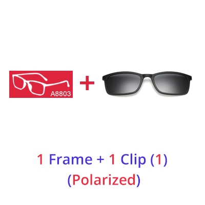 Ralferty Polarized Sunglasses Men Women 5 In 1 Magnetic Clip On Glasses Tr90 Eyewear Frames Eyeglass 8803 Clip On Sunglasses Ralferty 1 Frame 1 Clips 1 Matt Black Frame 