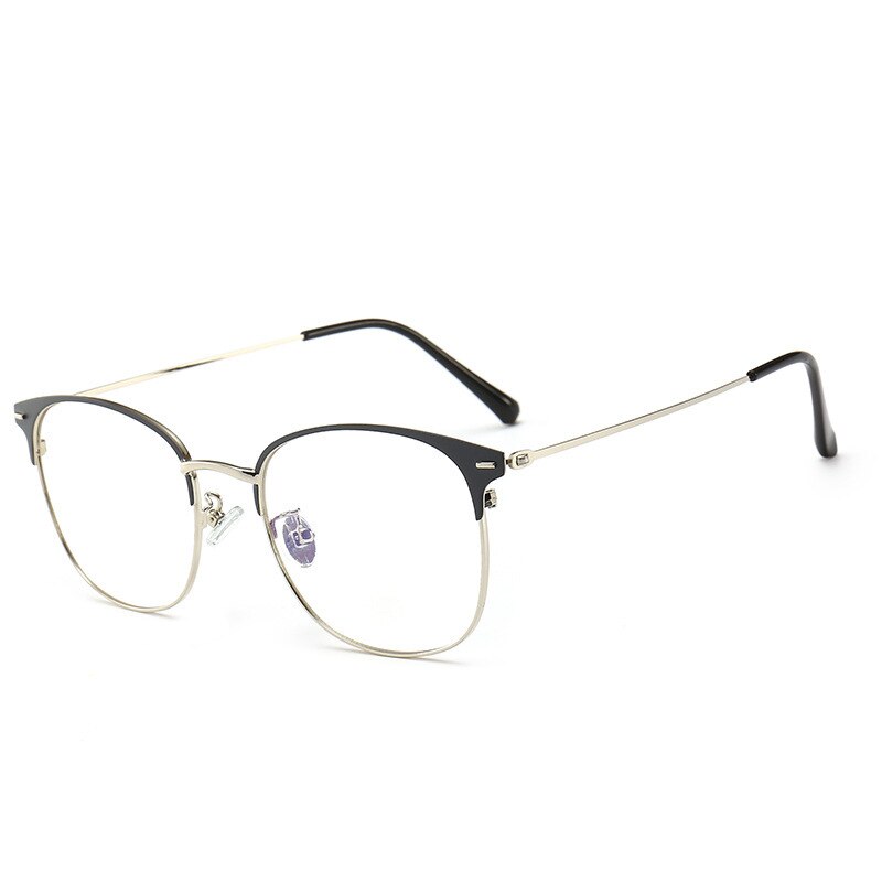 Unisex Anti Blue Light Glasses Round Alloy Frame 5551 Anti Blue Brightzone Gray Silver  