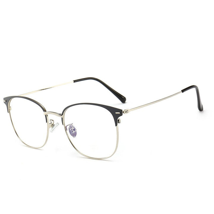 Brightzone Unisex Full Rim Round Alloy Eyeglasses 5551 Full Rim Brightzone Gray Silver  