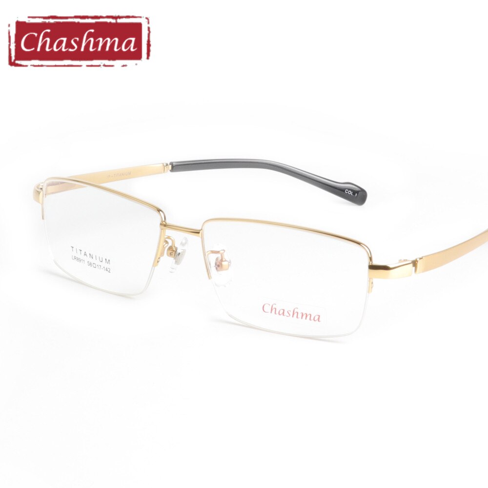 Chashma Ottica Semi Rim Oversized Square Titanium Eyeglasses 8911 Semi Rim Chashma Ottica   