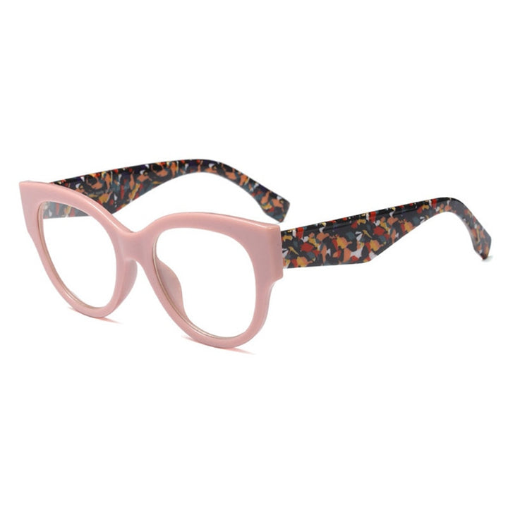 Hotony Women's Full Rim Cat Eye Acetate Frame Eyeglasses 92161 Full Rim Hotony Pink  