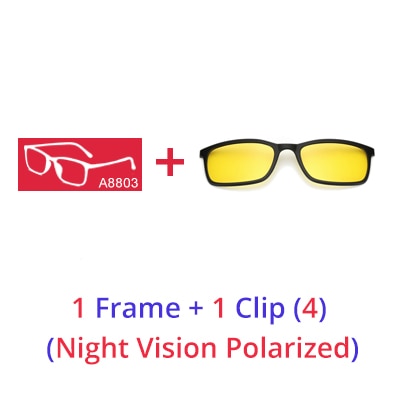 Ralferty Polarized Sunglasses Men Women 5 In 1 Magnetic Clip On Glasses Tr90 Eyewear Frames Eyeglass 8803 Clip On Sunglasses Ralferty 1 Frame 1 Clips 4 Matt Black Frame 