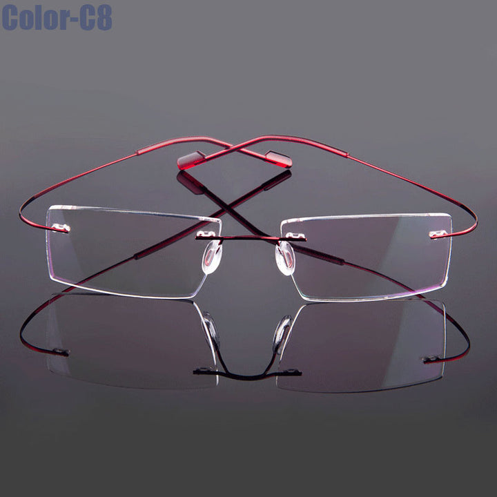 Men's Eyeglasses Rimless Alloy 9 Colors T8089 Rimless Gmei Optical C8  