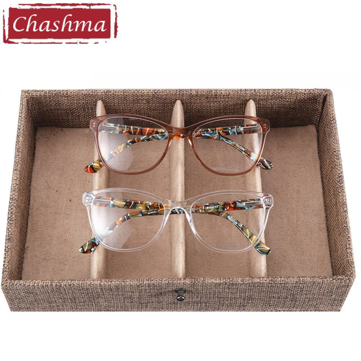 Women's Eyeglasses Cat Eye Acetate 10085 Frame Chashma   