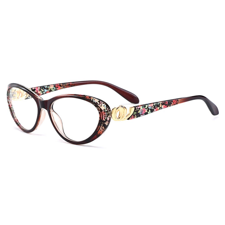 Women's Eyeglasses Ultra-Light Plastic Ttitanium Tr90 Cat Eye M1460 Frame Gmei Optical C3  