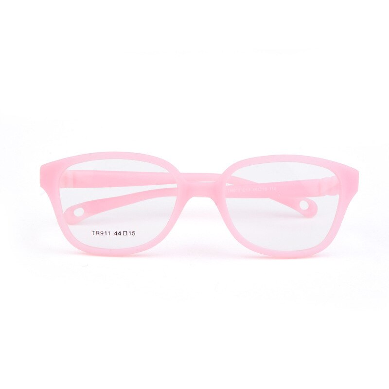 Unisex Children's Plastic Titanium Round Frame Eyeglasses Tr911 Frame Brightzone C13 Pink  
