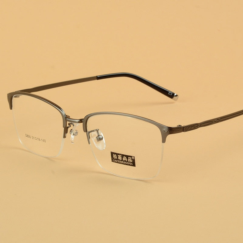 Unisex Semi Rim Alloy Frame Eyeglasses D805 Semi Rim Bclear C 2  