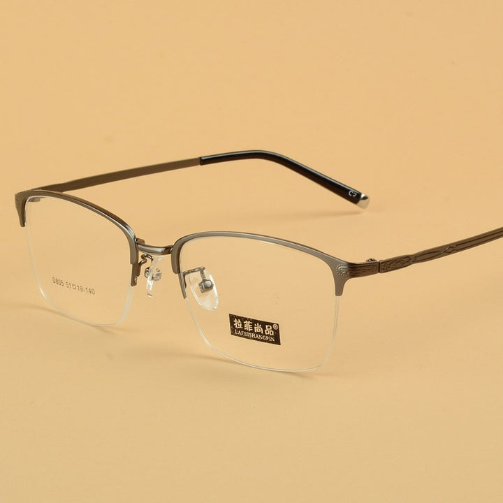 Unisex Semi Rim Alloy Frame Eyeglasses D805 Semi Rim Bclear C 2  
