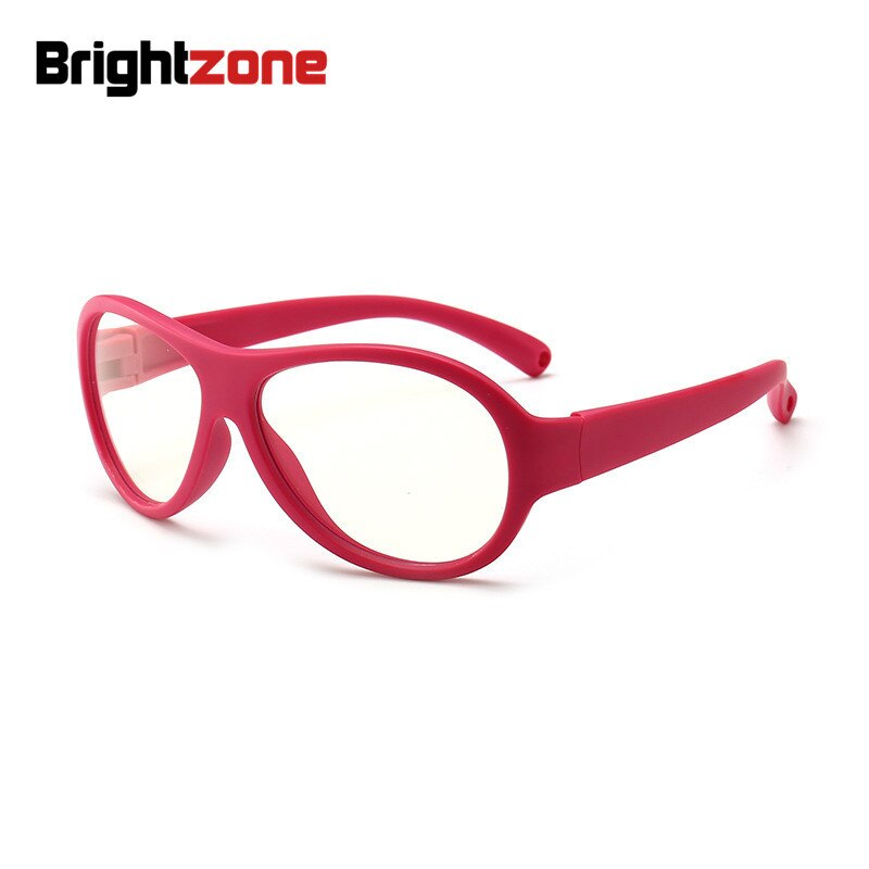 Brightzone Unisex Children's Round Full Rim Eyeglasses Silica Gel Full Rim Brightzone   