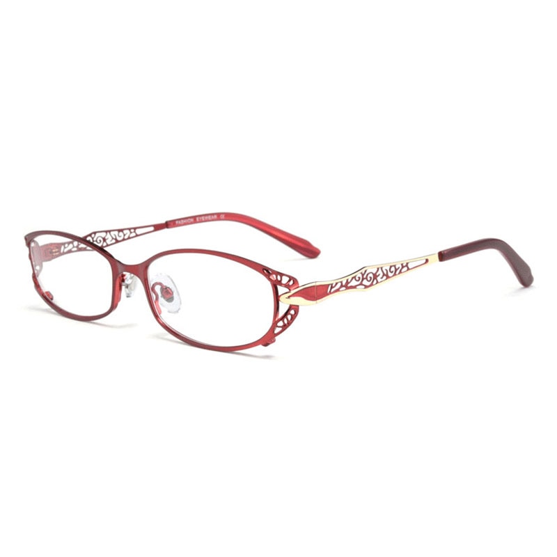 Reven Jate Reading Eyeglasses Alloy Frame Spectacles Transparent Glasses Hd Resin Lens Men Women Reading Eyeglasses Frame Reven Jate red +50 
