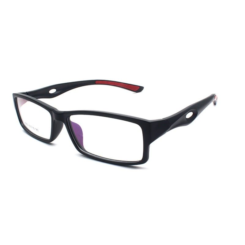 Unisex Sports Plastic Titanium Frame Eyeglasses 6060 Sport Eyewear Bclear Black R  