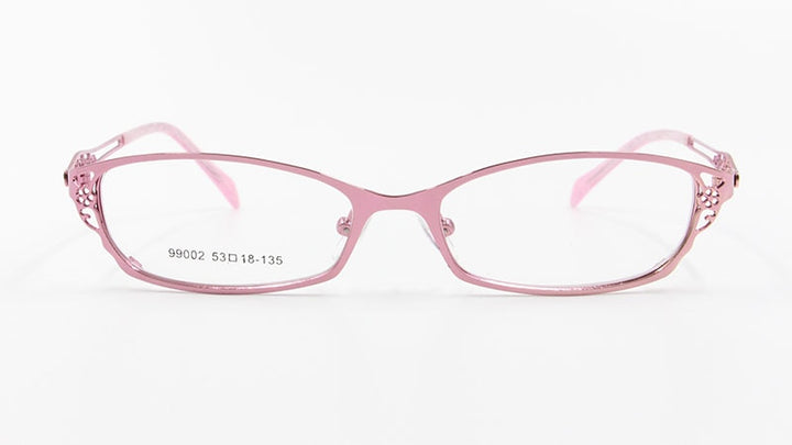 Women's Square Full Rim Hollow Alloy Frame Eyeglasses 99002 Full Rim Bclear   