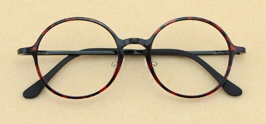 Unisex Eyeglasses Korean Tungsten Round 2063 Frame Brightzone Red  
