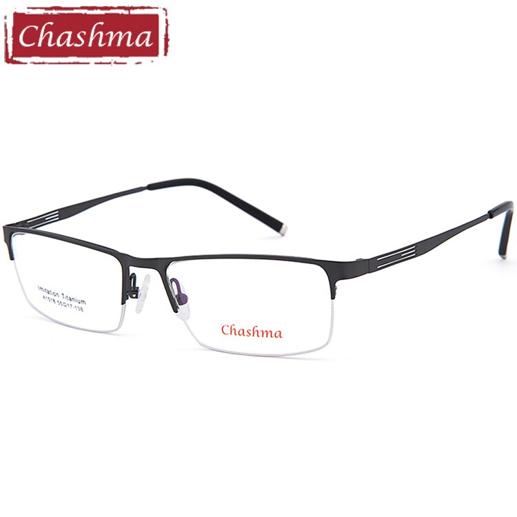 Chahsma Men's Semi Rim Square Titanium Eyeglasses 1518 Semi Rim Chashma Gray  