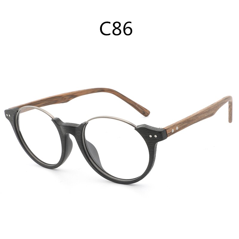 Hdcrafter Unisex Full Rim Square Wood Metal Frame Eyeglasses Ft5359 Full Rim Hdcrafter Eyeglasses C86  