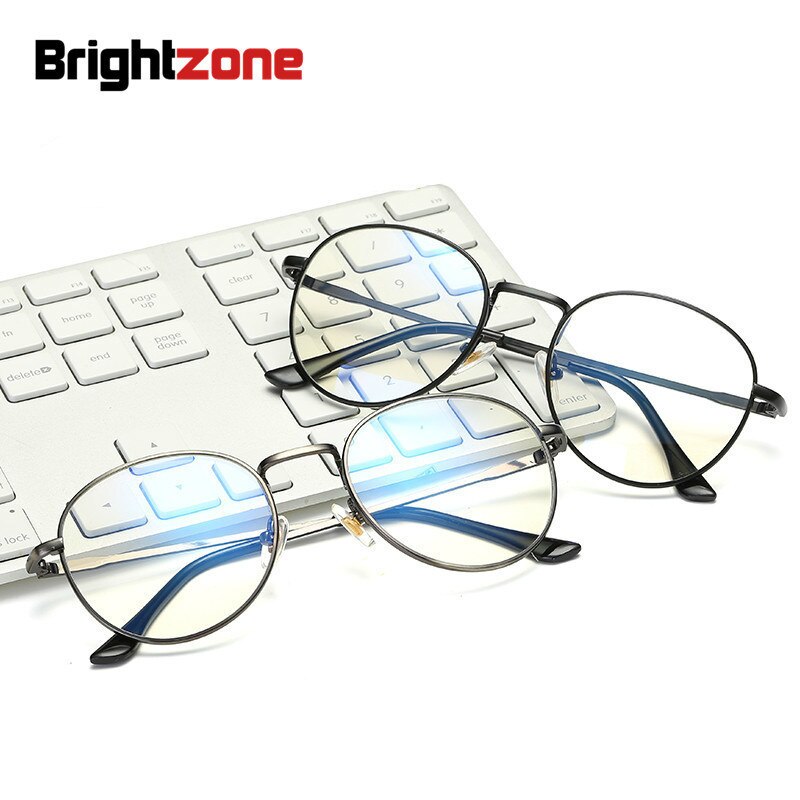 Unisex Eyeglasses Titanium Anti Blue Light Round 5025 Anti Blue Brightzone   
