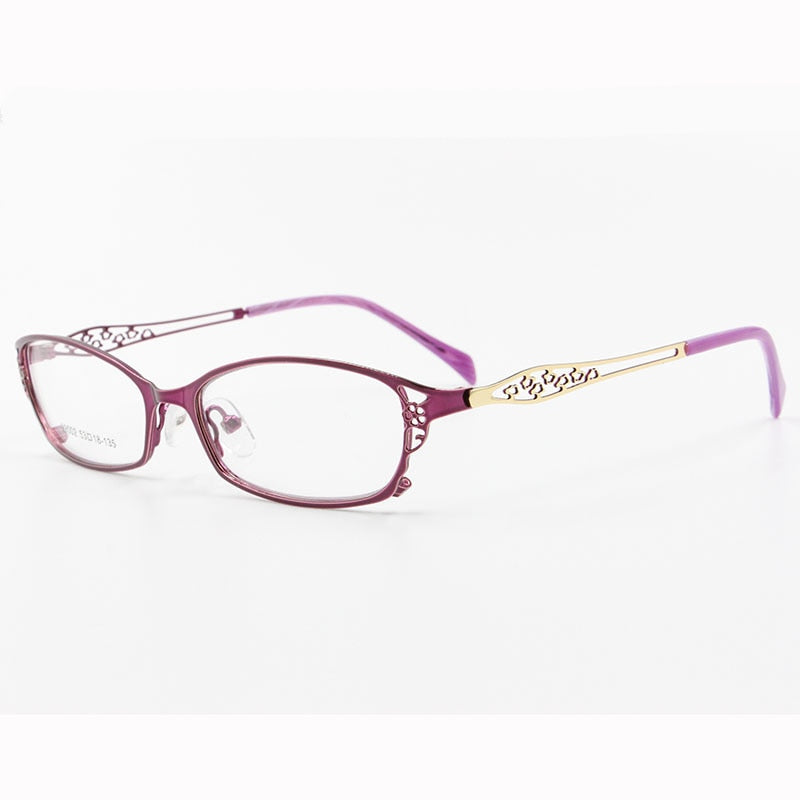 Women's Full Rim Eyeglasses Alloy Frame S99002 Full Rim Bclear Purple  