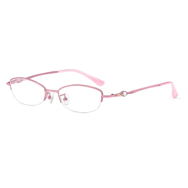 Hotochki Women's Semi Rim Alloy Frame Reading Glasses 3039 Reading Glasses Hotochki +50 Pink 