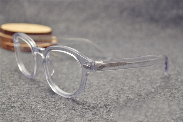 Unisex Full Round Acetate Frame Eyeglasses Three Sizes Frame Brightzone clear size Small  