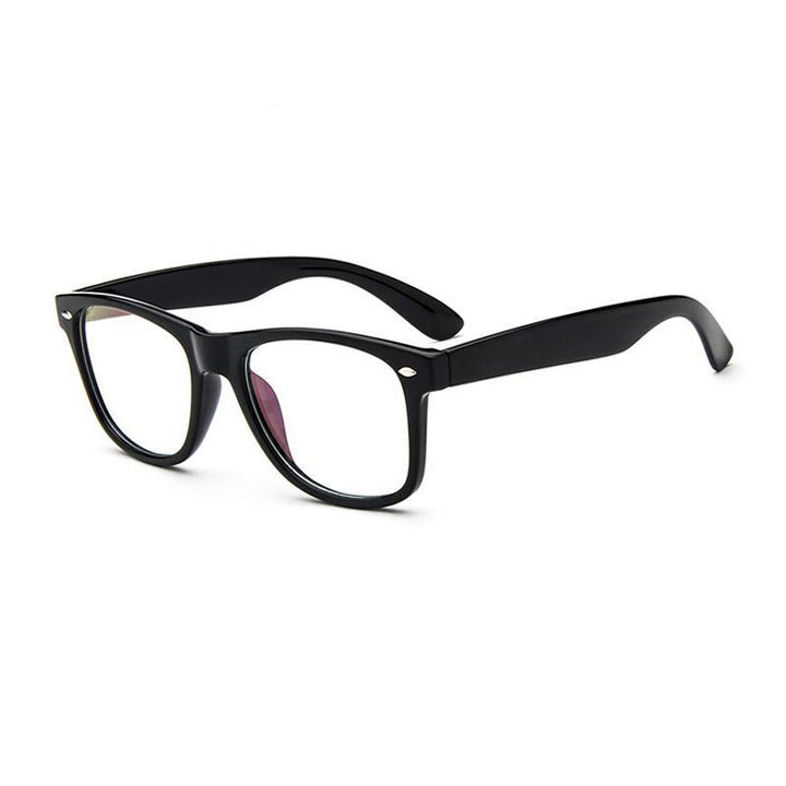 Men's Eyeglasses Big Frame Sivet Pc Acetate Plastic Frame Frame Brightzone glossy black  
