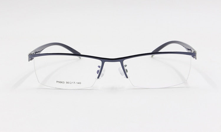 Men's Titanium Alloy Front Rim Eyeglasses Half Frame P9963 Frame Bclear   