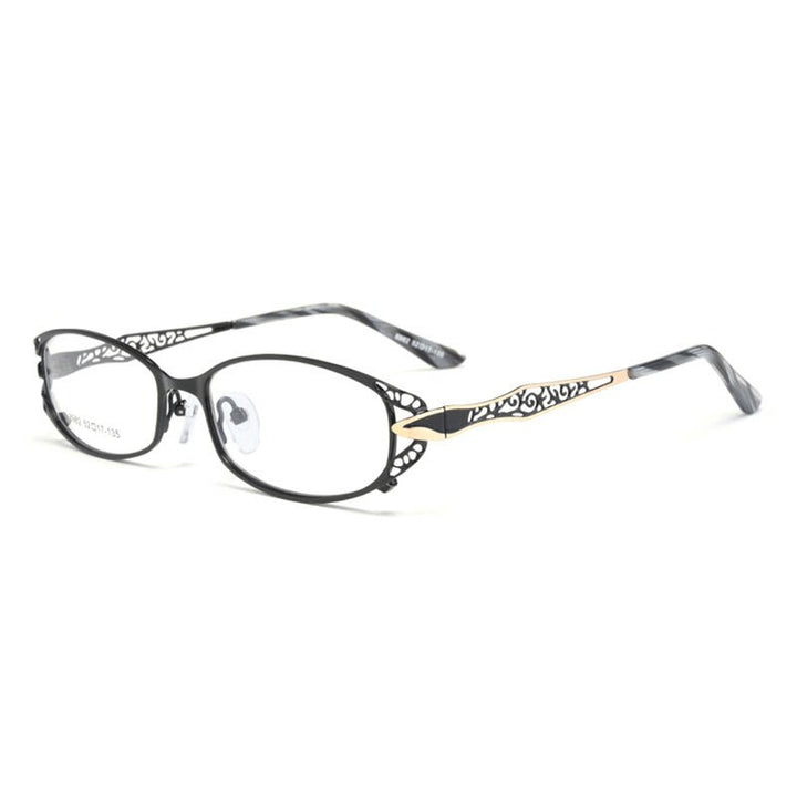 Reven Jate Reading Eyeglasses Alloy Frame Spectacles Transparent Glasses Hd Resin Lens Men Women Reading Eyeglasses Frame Reven Jate black +50 
