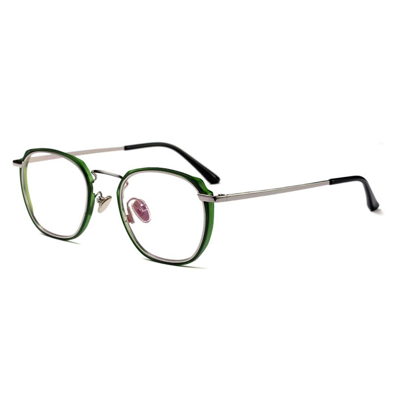 Hotony Unisex Full Rim Round Square Acetate Eyeglasses 1718063 Full Rim Hotony Green  