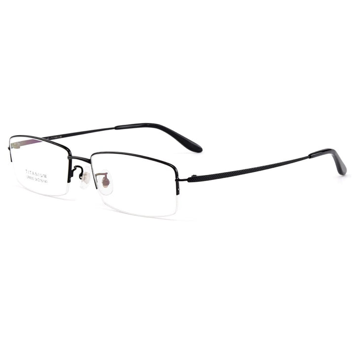Men's Eyeglasses Ultralight 100% Pure Titanium Half Rim Lr8935 Semi Rim Gmei Optical   