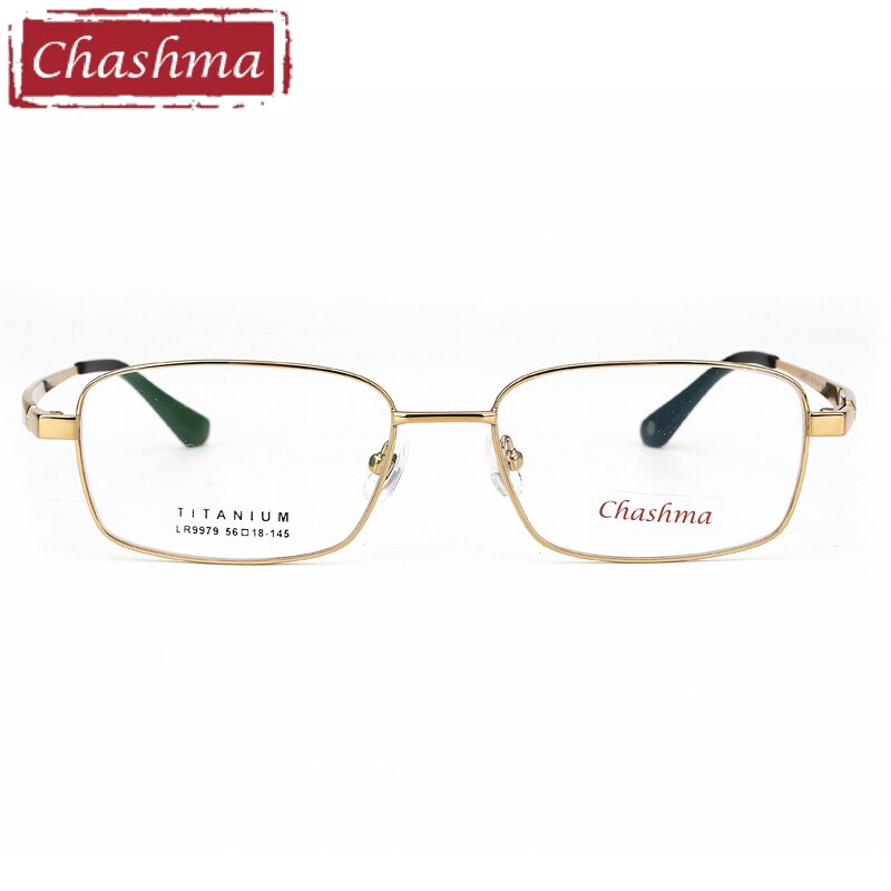 Chashma Ottica Men's Full Rim Large Square Titanium Eyeglasses 9979 Full Rim Chashma Ottica   