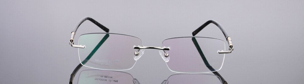 Aissuarvey Men's Rimless Stainless Steel Titanium Frame Eyeglasses As10081 Rimless Aissuarvey Eyeglasses Silver  