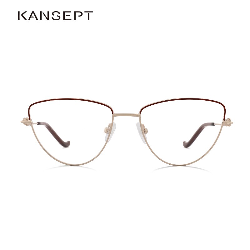 Kansept Women's Full Rim Cat Eye Stainless Steel Frame Eyeglasses Kl8366 Full Rim Kansept   